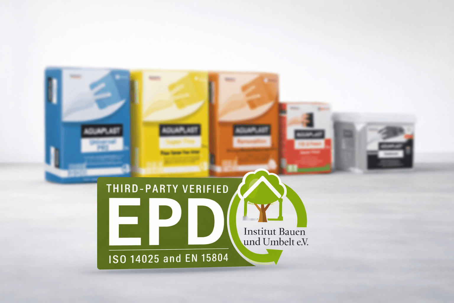 Afbeelding voor: AGUAPLAST eerste met EPD-certificaat in schildervulmiddelen